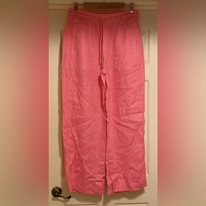 Athleta Pink Retreat Linen High Rise Wide Leg Pants